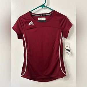 NWT Adidas XS Climacool collegiate Burgundy jersey w/ utility cap sleeve top